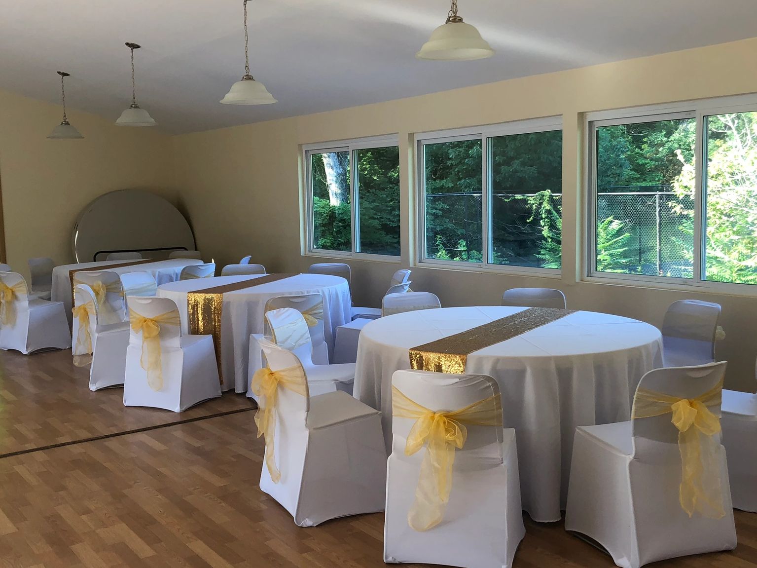 Clubhouse set up for an event