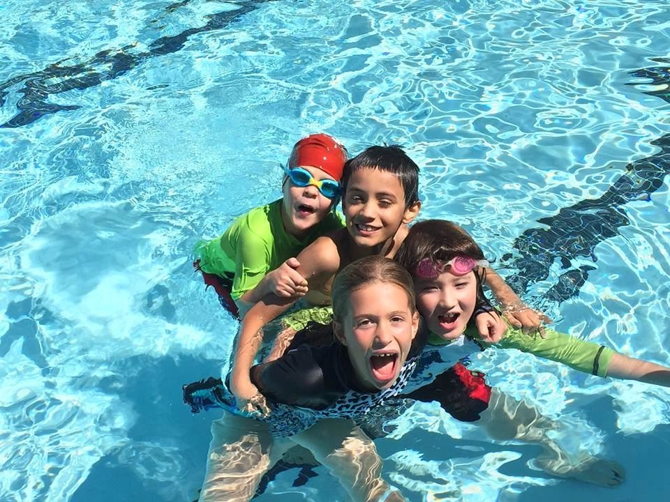 Kids having fun in the pool